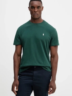Polo Ralph Lauren t-shirt bawełniany męski kolor zielony gładki 710916698