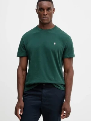 Polo Ralph Lauren t-shirt bawełniany męski kolor zielony gładki 710916698