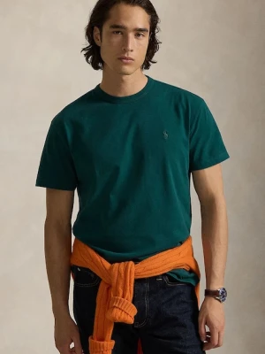 Polo Ralph Lauren t-shirt bawełniany męski kolor zielony gładki 710P07548
