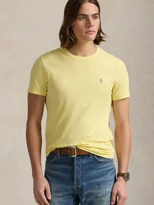 Polo Ralph Lauren t-shirt bawełniany męski kolor żółty gładki 710671438