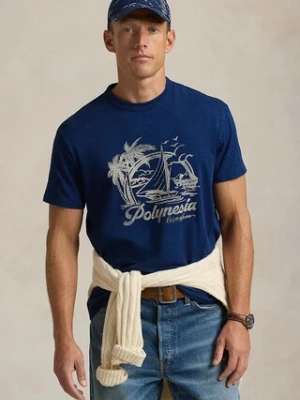 Polo Ralph Lauren t-shirt bawełniany Short Sleeve męski kolor granatowy z nadrukiem 710958249