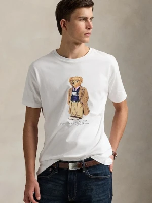 Polo Ralph Lauren t-shirt bawełniany Sscncmslm1 Short Sleeve męski kolor biały z nadrukiem 710974584