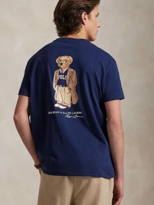 Polo Ralph Lauren t-shirt bawełniany Sscnpktm12 Short Sleeve męski kolor granatowy gładki 710974585