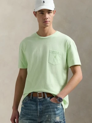 Polo Ralph Lauren t-shirt bawełniany Tee męski kolor zielony gładki 710969628