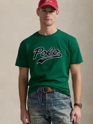 Polo Ralph Lauren t-shirt bawełniany Tee męski kolor zielony z nadrukiem 710964477