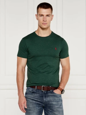 POLO RALPH LAUREN T-shirt | Custom slim fit butelkowa zieleń
