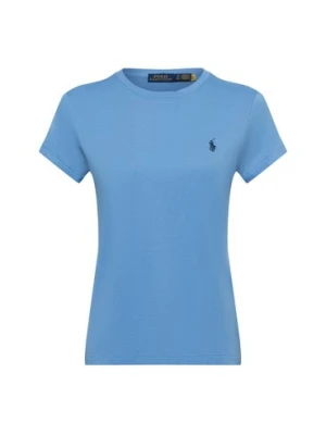 Polo Ralph Lauren T-shirt damski Kobiety Bawełna niebieski jednolity,