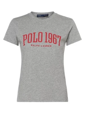 Polo Ralph Lauren T-shirt damski Kobiety Bawełna szary nadruk,