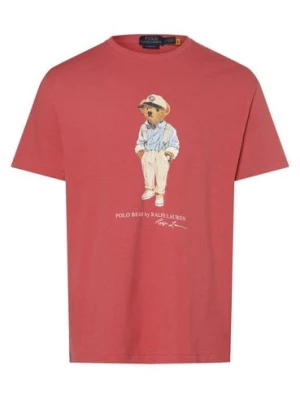 Polo Ralph Lauren T-shirt - klasyczny krój Mężczyźni Bawełna różowy nadruk,