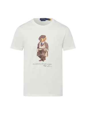 Polo Ralph Lauren T-shirt - niestandardowy krój slim fit Mężczyźni Bawełna biały nadruk,
