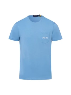 Polo Ralph Lauren T-shirt - niestandardowy krój slim fit Mężczyźni Bawełna niebieski nadruk,