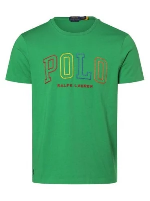 Polo Ralph Lauren T-shirt - niestandardowy krój slim fit Mężczyźni Bawełna zielony nadruk,