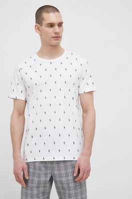 Polo Ralph Lauren t-shirt piżamowy bawełniany kolor biały wzorzystaCHEAPER