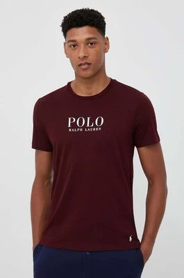 Polo Ralph Lauren t-shirt piżamowy bawełniany kolor bordowy