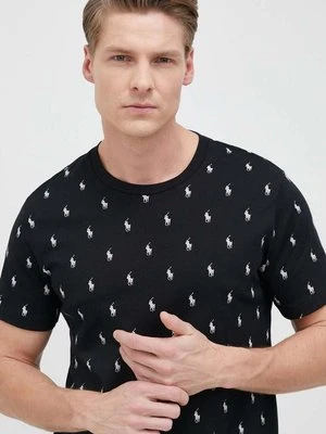 Polo Ralph Lauren t-shirt piżamowy bawełniany kolor czarny wzorzysta