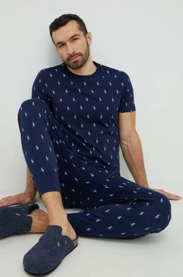 Polo Ralph Lauren t-shirt piżamowy bawełniany kolor granatowy wzorzysta