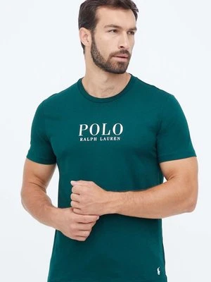 Polo Ralph Lauren t-shirt piżamowy bawełniany kolor zielony z nadrukiem