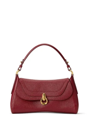 Polo Ralph Lauren torebka crossbody damska skórzana bordowy