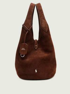 POLO RALPH LAUREN Torebka na ramię Play | zamsz brązowy