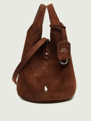 POLO RALPH LAUREN Torebka na ramię Play | zamsz brązowy