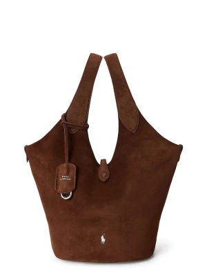Polo Ralph Lauren torebka shopper damska zamszowa brązowy