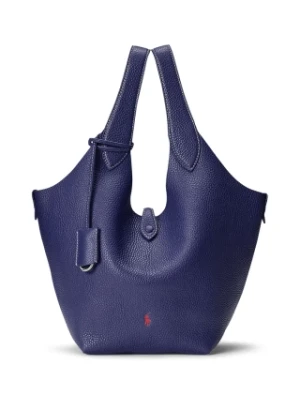 Polo Ralph Lauren torebka skórzana Tote kolor granatowy 428938031