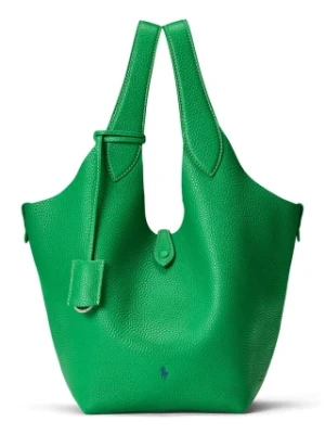 Polo Ralph Lauren torebka skórzana Tote kolor zielony 428938031