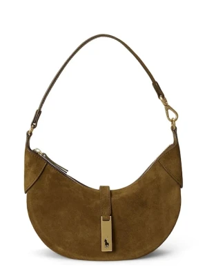 Polo Ralph Lauren torebka zamszowa kolor brązowy 428922880