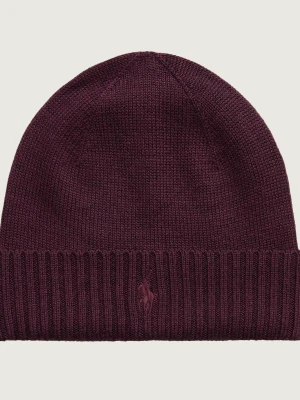 POLO RALPH LAUREN Wełniana czapka bordowy