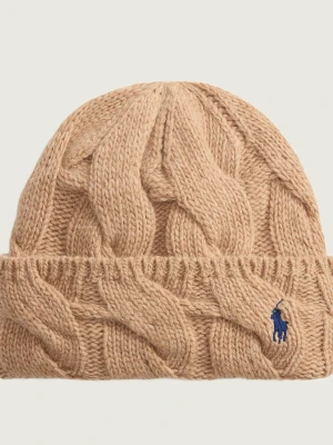 POLO RALPH LAUREN Wełniana czapka camel