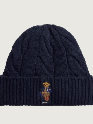 POLO RALPH LAUREN Wełniana czapka Echo granatowy