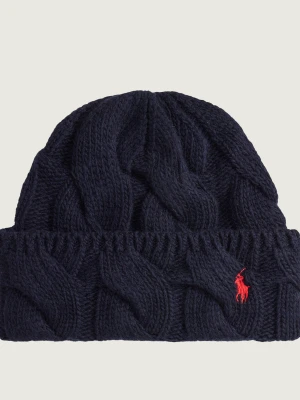 POLO RALPH LAUREN Wełniana czapka granatowy
