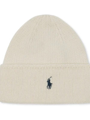 POLO RALPH LAUREN Wełniana czapka PONY beżowy