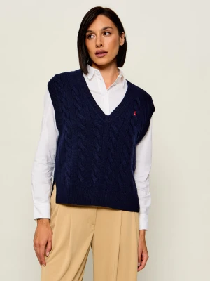POLO RALPH LAUREN Wełniana kamizelka | Loose fit | z dodatkiem kaszmiru granatowy