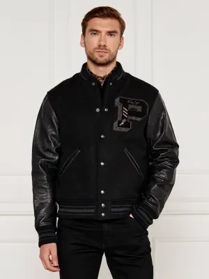 POLO RALPH LAUREN Wełniana kurtka bomber | Regular Fit | z dodatkiem skóry