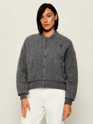 POLO RALPH LAUREN Wełniana kurtka bomber | Relaxed fit | z dodatkiem kaszmiru szary