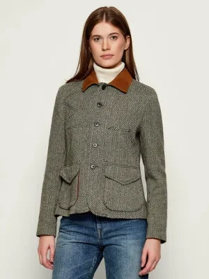 POLO RALPH LAUREN Wełniana kurtka | Slim Fit | zamsz