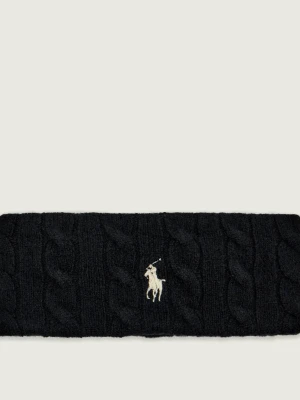 POLO RALPH LAUREN Wełniana opaska | z dodatkiem kaszmiru czarny