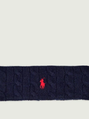 POLO RALPH LAUREN Wełniana opaska | z dodatkiem kaszmiru granatowy