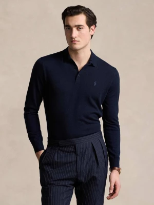 POLO RALPH LAUREN Wełniane polo granatowy