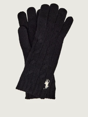 POLO RALPH LAUREN Wełniane rękawiczki | z dodatkiem kaszmiru czarny