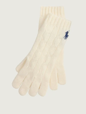 POLO RALPH LAUREN Wełniane rękawiczki | z dodatkiem kaszmiru kremowy