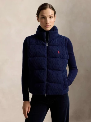 POLO RALPH LAUREN Wełniany bezrękawnik | Regular Fit | z dodatkiem kaszmiru granatowy