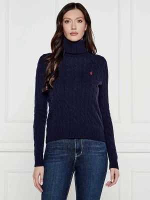 POLO RALPH LAUREN Wełniany golf | Regular Fit | z dodatkiem kaszmiru granatowy