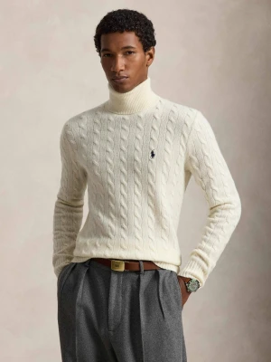 POLO RALPH LAUREN Wełniany golf | Slim Fit | z dodatkiem kaszmiru kremowy