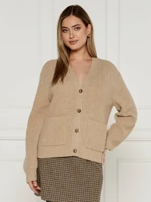 POLO RALPH LAUREN Wełniany kardigan | Loose fit | z dodatkiem kaszmiru