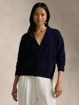 POLO RALPH LAUREN Wełniany kardigan | Loose fit | z dodatkiem kaszmiru