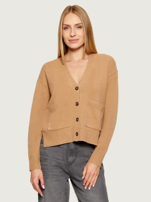 POLO RALPH LAUREN Wełniany kardigan | Loose fit | z dodatkiem kaszmiru