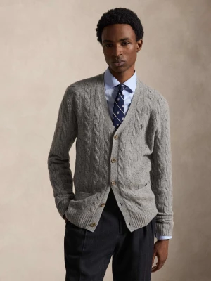 POLO RALPH LAUREN Wełniany kardigan | Regular Fit | z dodatkiem kaszmiru szary
