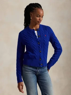 POLO RALPH LAUREN Wełniany kardigan | Slim Fit | z dodatkiem kaszmiru